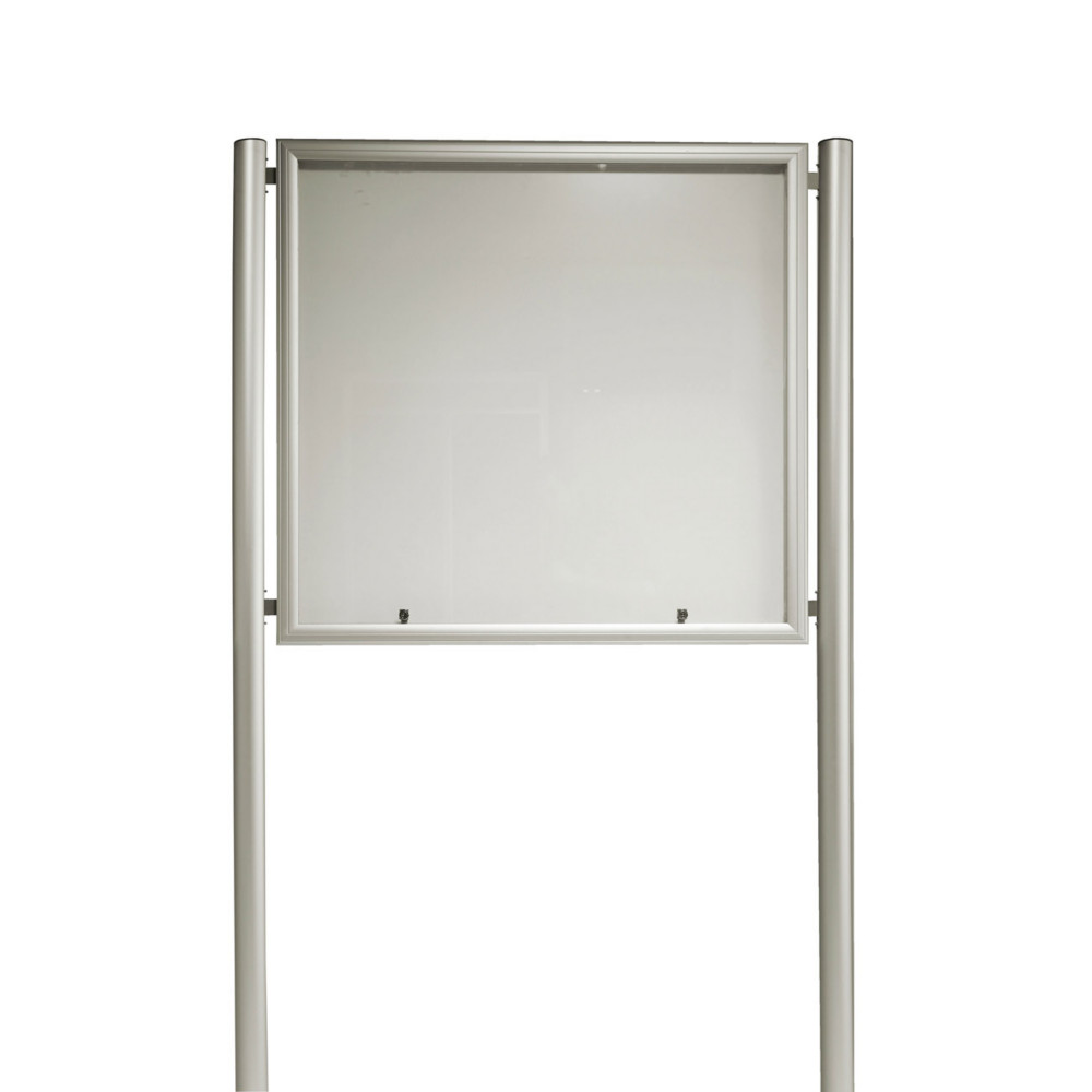 Planorga Vitrine d'xterieur simple Reverso 12 feuilles - Cadre aluminium - Pieds scells