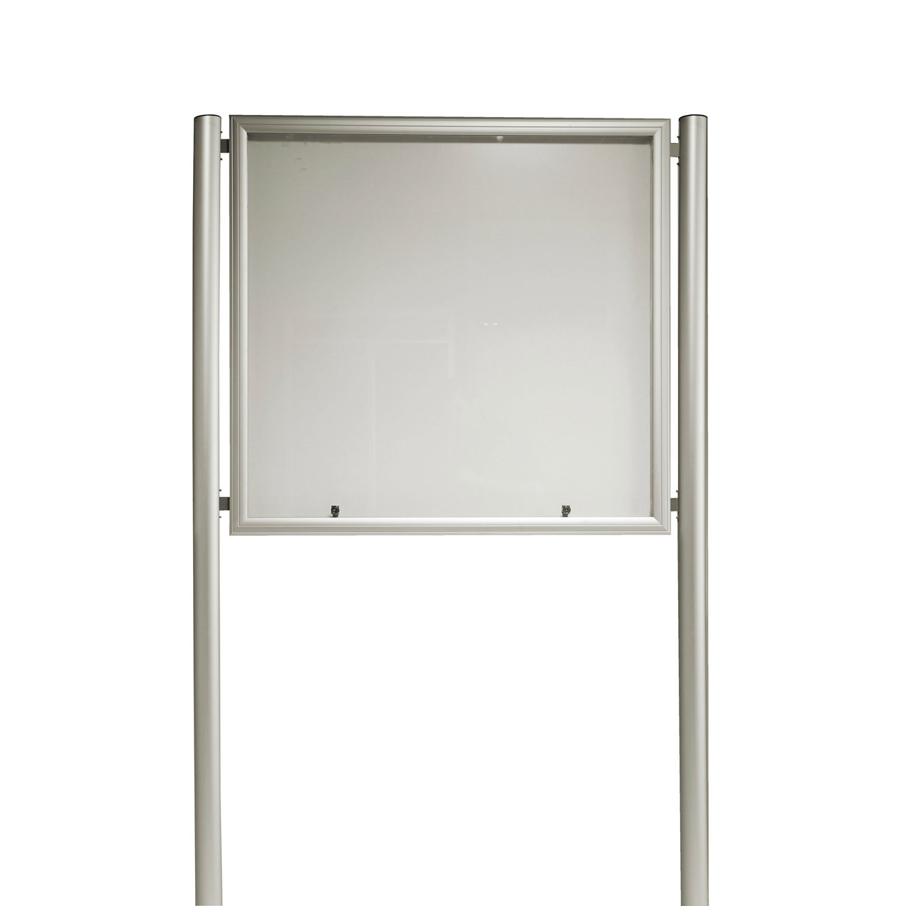 Planorga Vitrine d'éxterieur simple Reverso 12 feuilles - Cadre aluminium - Pieds scellés
