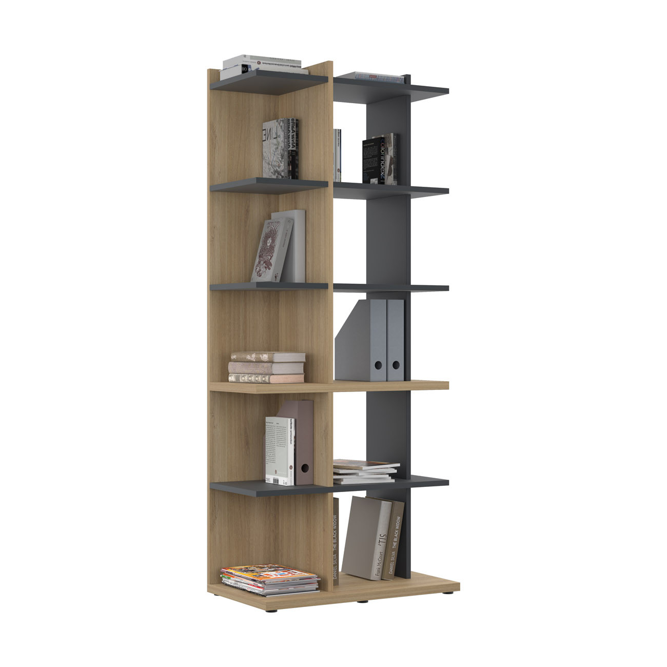 Bibliothèque Osiris - L.80 x P.45 x H.189 cm - Chêne Bocage