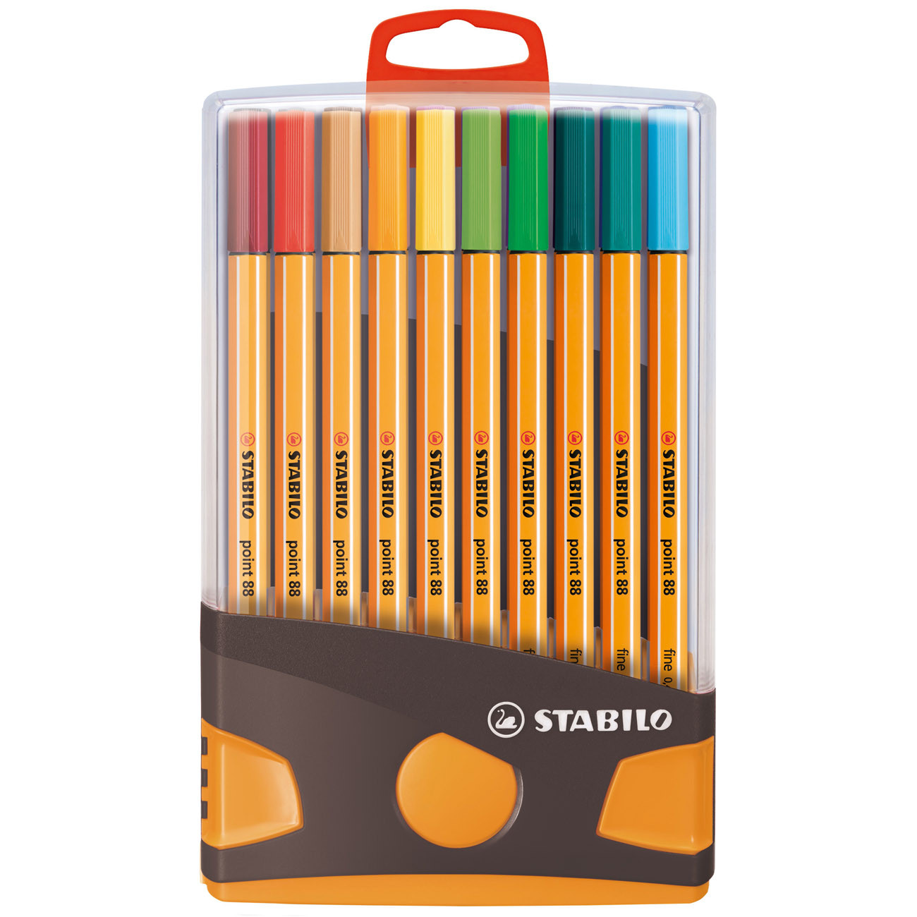 STABILO Stylo-feutres Point 88, ColorParade, étui de 20 feutres pointes fines (0,4 mm), couleurs d'encre assorties
