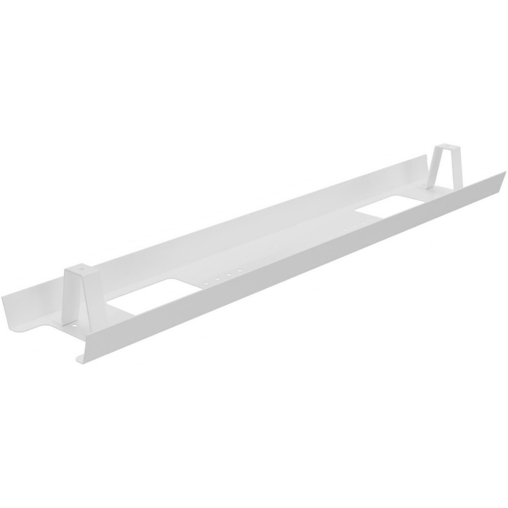 Goulotte mtal d'lectrification horizontale de cbles pour bureau L. 90 cm - Blanc