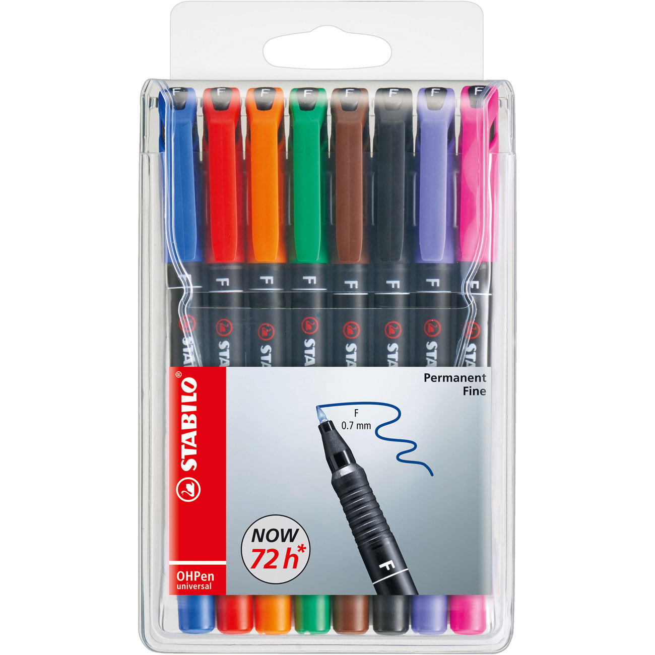STABILO OHPen universal Stylo-feutre marqueur permanent pointe fine 0,7 mm - Pochette de 8 coloris assortis