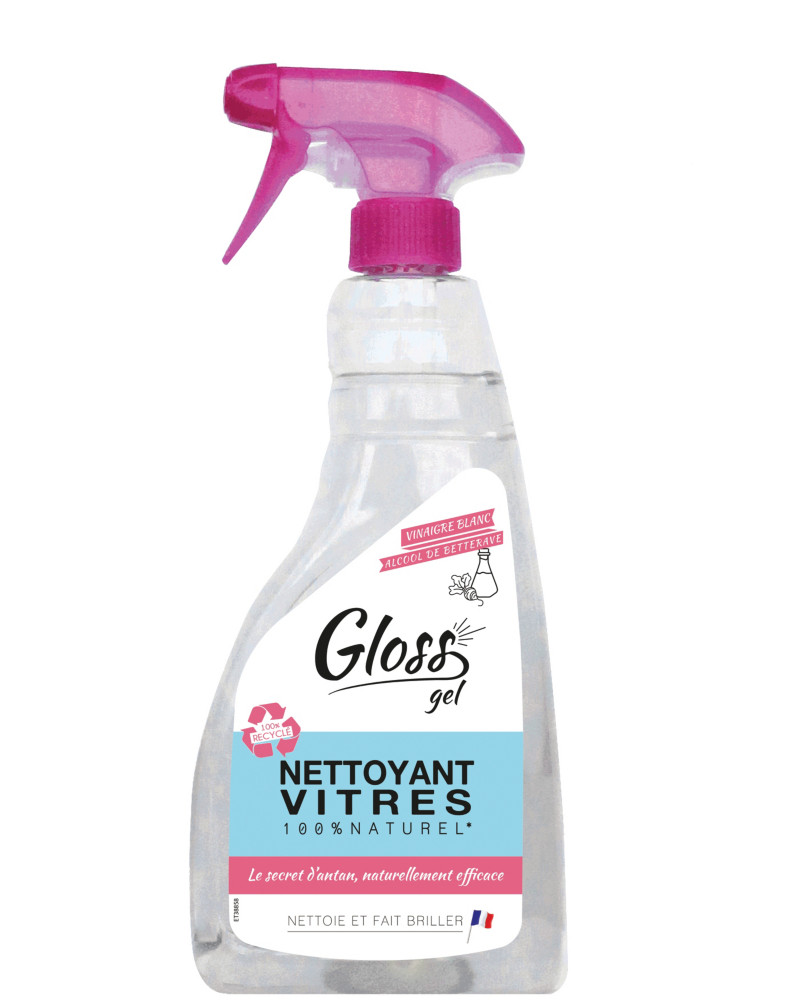 Gloss Nettoyant vitres 100% naturel, spray de 750 ml