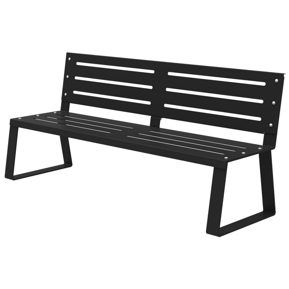 Banc  fixer Ballade L.180 cm En mtal Gris manganse