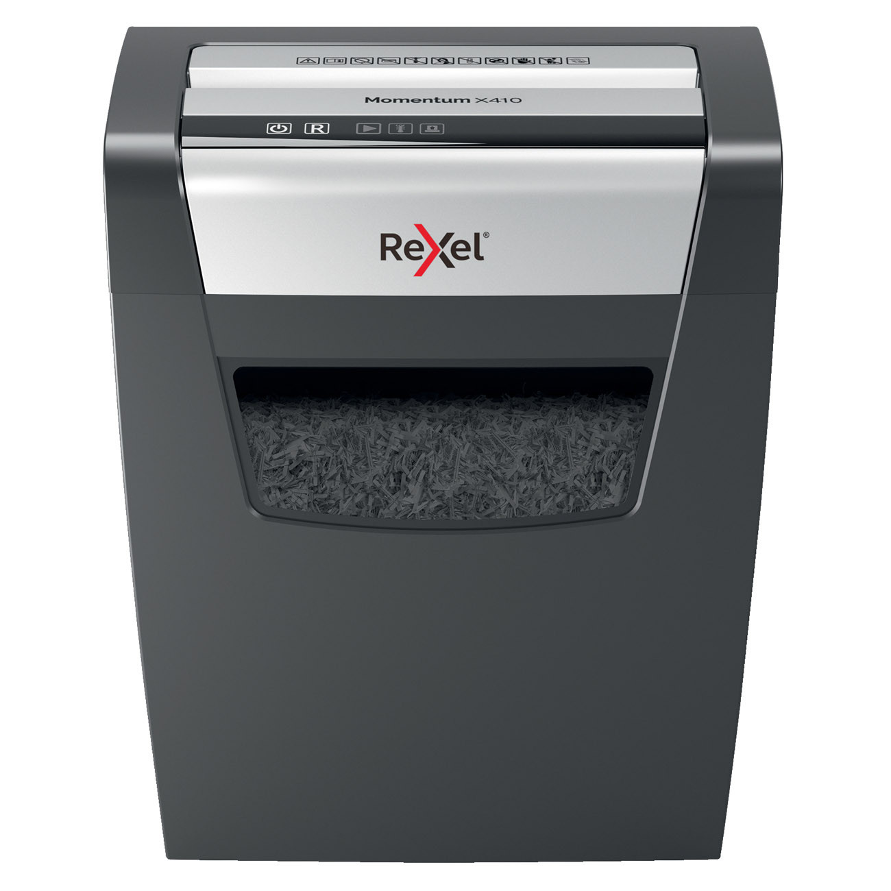 Rexel Destructeur de documents Momentum X410 coupe croisée DIN P4 10 feuilles corbeille