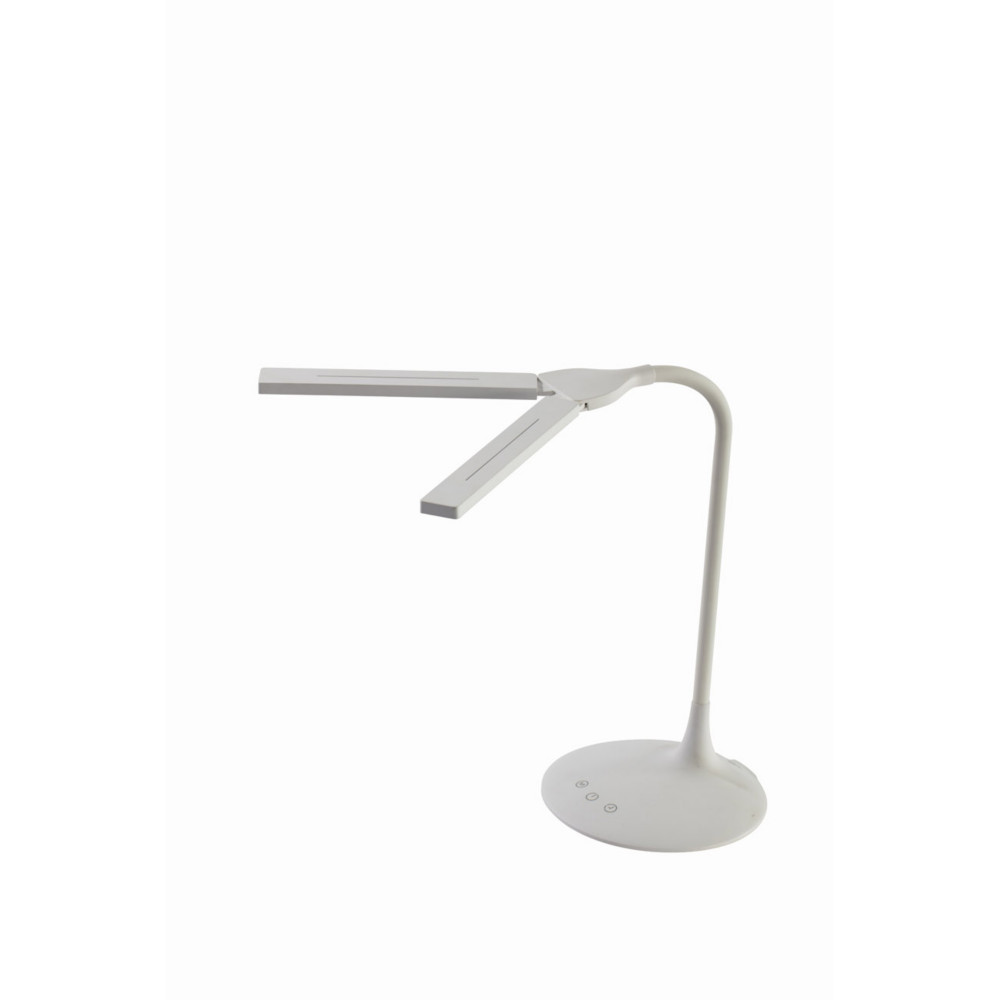 Alba Lampe de bureau Twin - Led intgre - 6W - Rechargeable par USB - 2 ttes orientables - Blanc