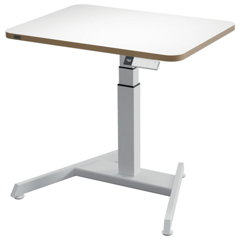 Bureau assis-debout compact Leitz Ergo - Rglage lctrique en hauteur - L. 80 x P. 60 cm - Blanc
