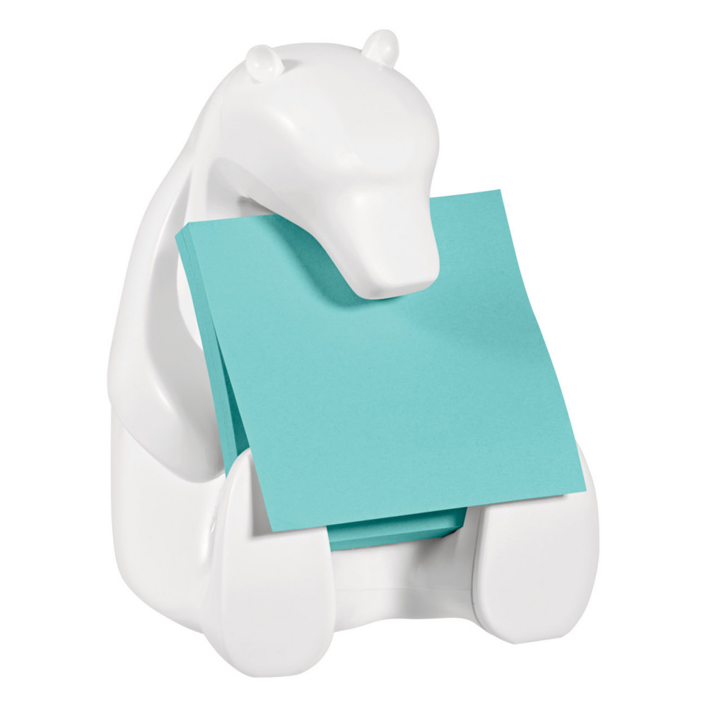 Post-it Dvidoir ours blanc pour Z-Notes repositionnables 76 x 76 mm - 1 bloc de 90 feuilles bleues offert