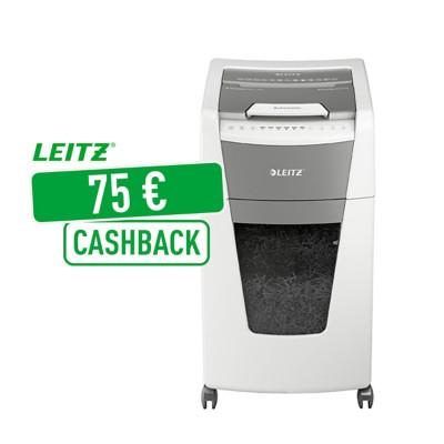Leitz Destructeur de documents IQ Auto+ Office 300 coupe croisée DIN P4 - 300 feuilles - Corbeille 60L