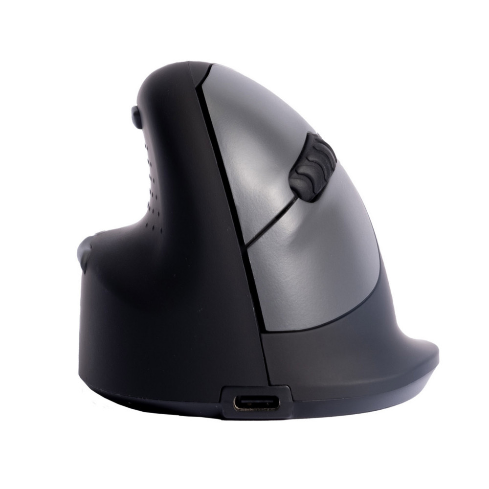R-Go Tools Souris ergonomique verticale sans fil gaucher R-Go HE Bluetooth - Taille M - Noir et gris