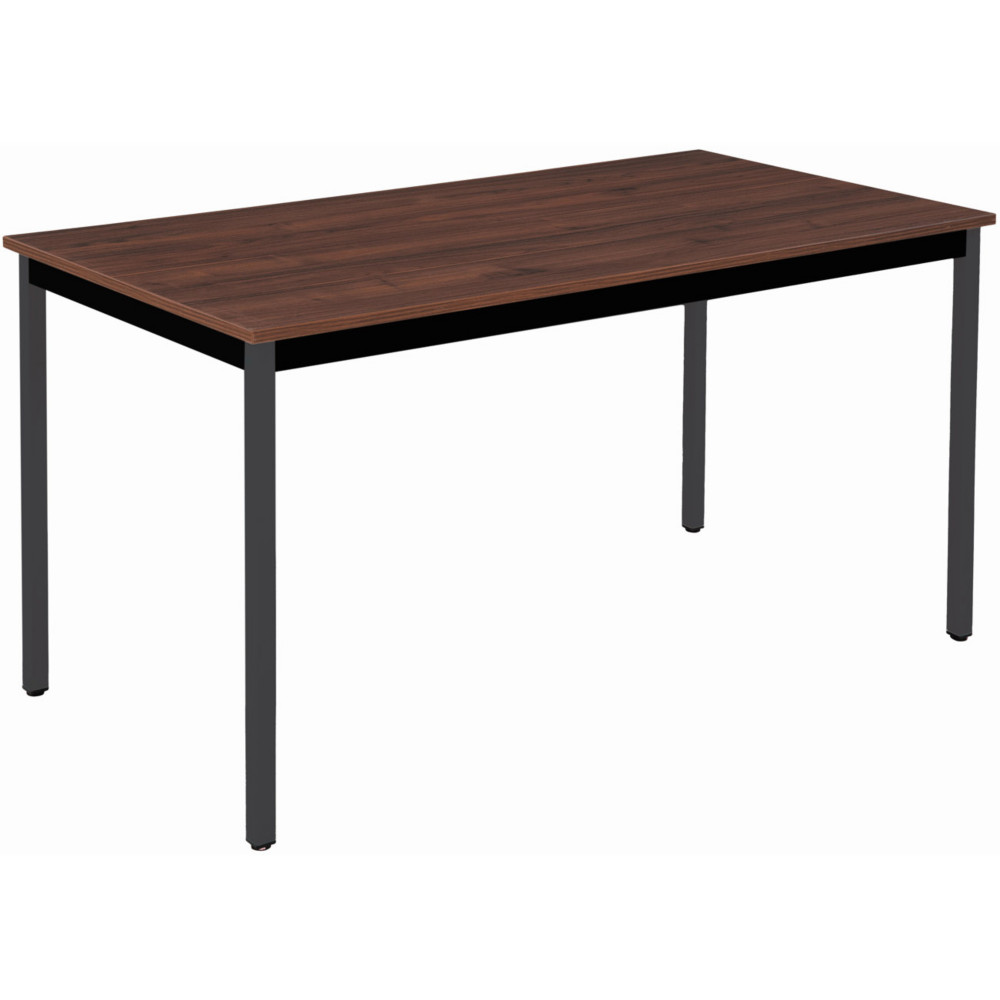 Table Polyvalente rectangle - L.140 x P.70 cm - Plateau Noyer - Pieds Gris