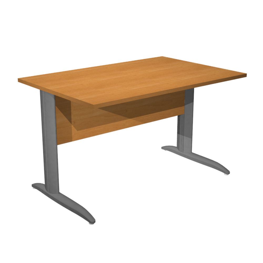 Bureau droit Pronto Mtal - L.120 x P.80 cm - Plateau Aulne - Pieds L Anthracite
