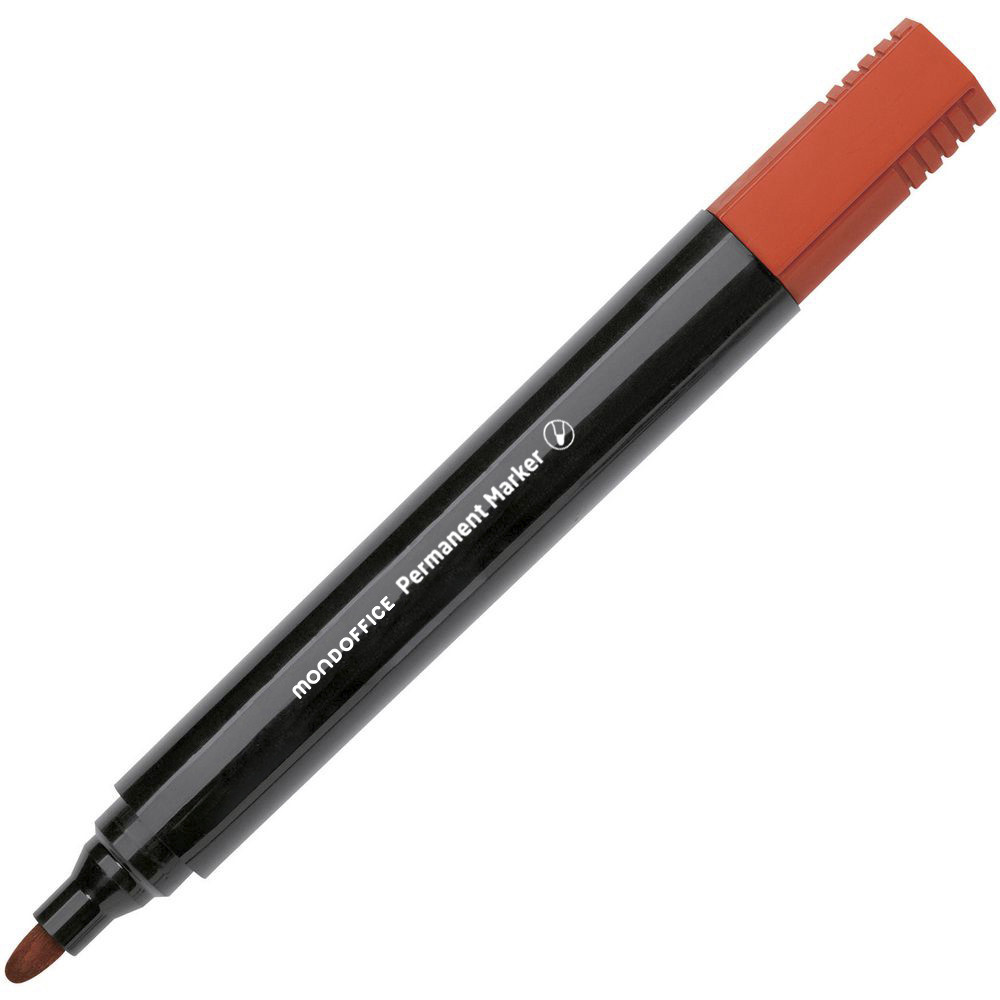 MONDOFFICE Marqueur permanent pointe ogive 1.5-3 mm - Rouge