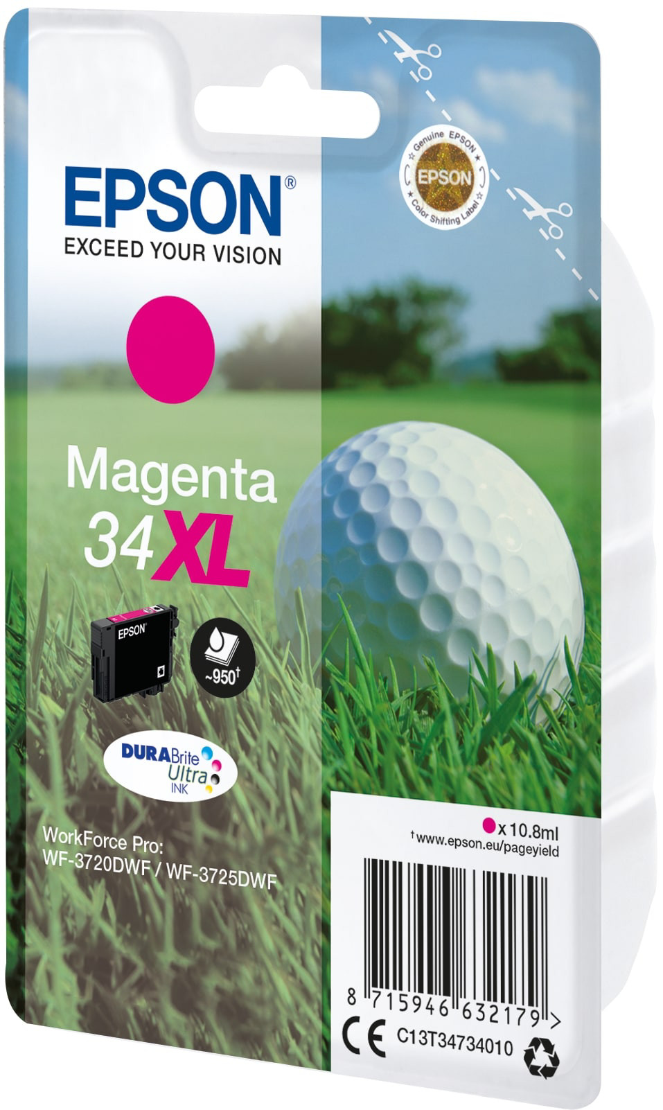 Epson 34 XL ''Golf'' Cartouche d'encre originale grande capacité C13T34734010 - Magenta