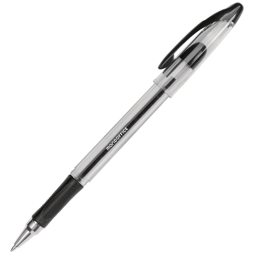 MONDOFFICE Grip Stic - Stylo bille à capuchon pointe moyenne 07 mm - Noir