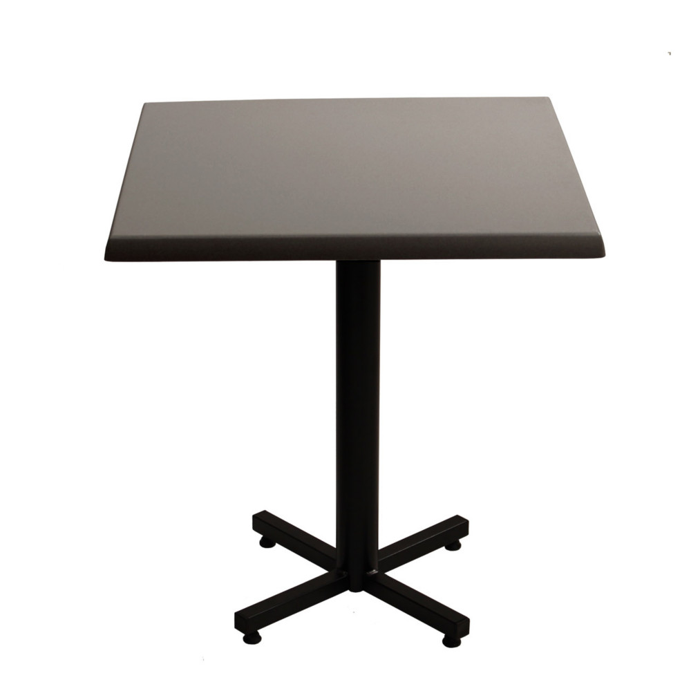 Table Coffee carre L.70 x P.70 x H.75 cm - Plateau Gris  Pied central Noir