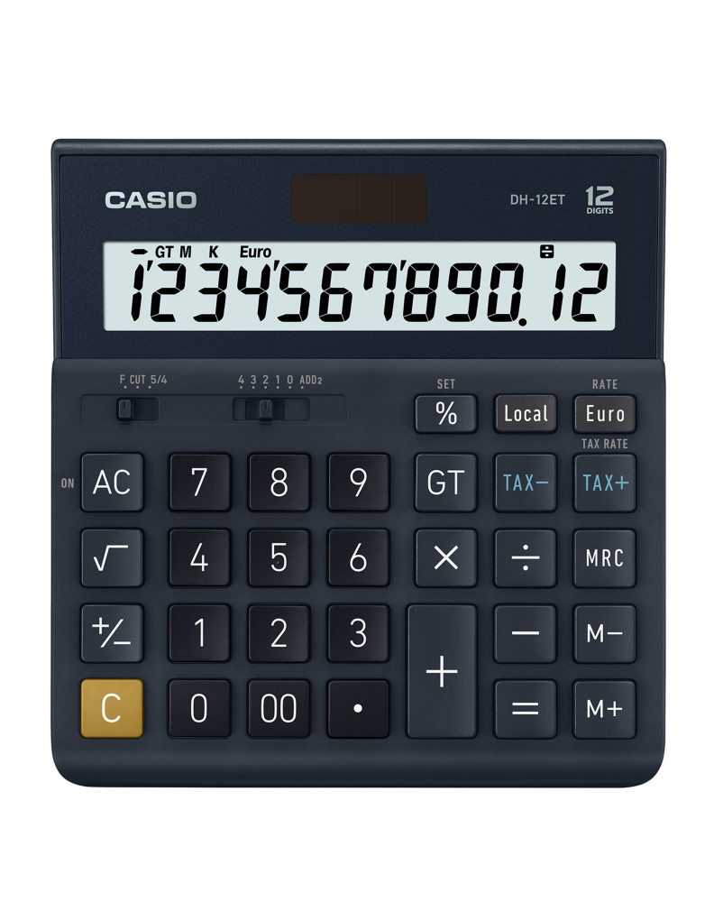 Casio Calculatrice de bureau DH-12ET solaire - 12 chiffres