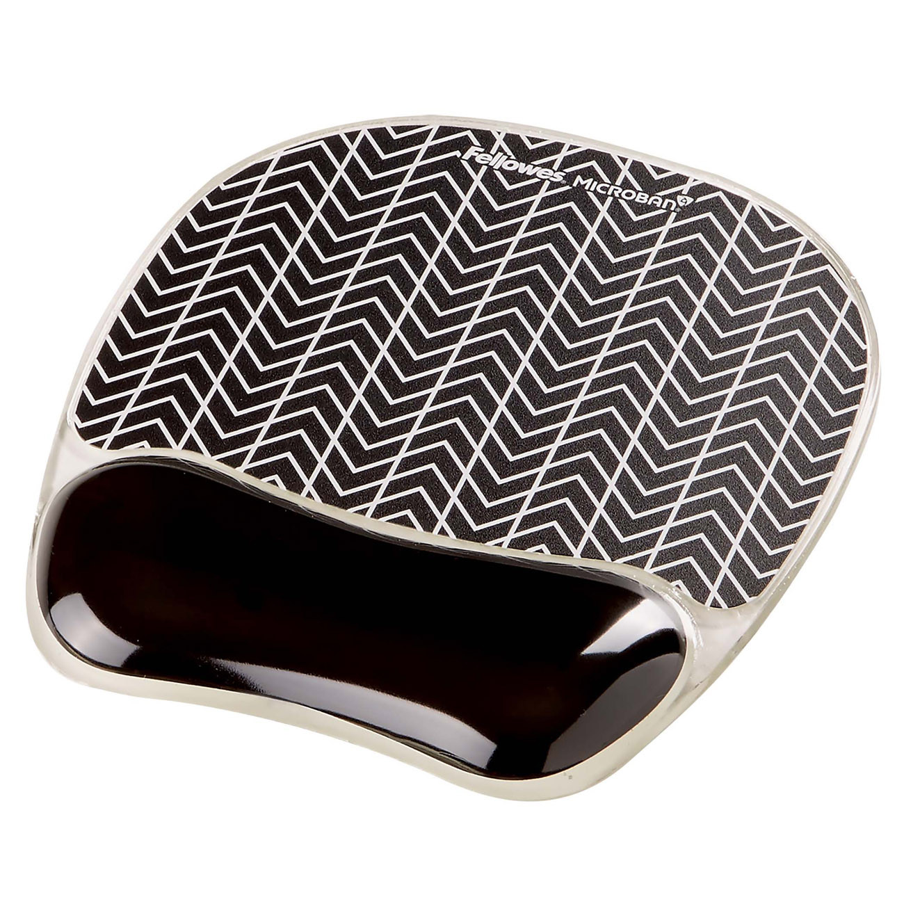 Fellowes Gel Crystal Tapis de souris ergonomique avec repose-poignet intégré - Chevrons
