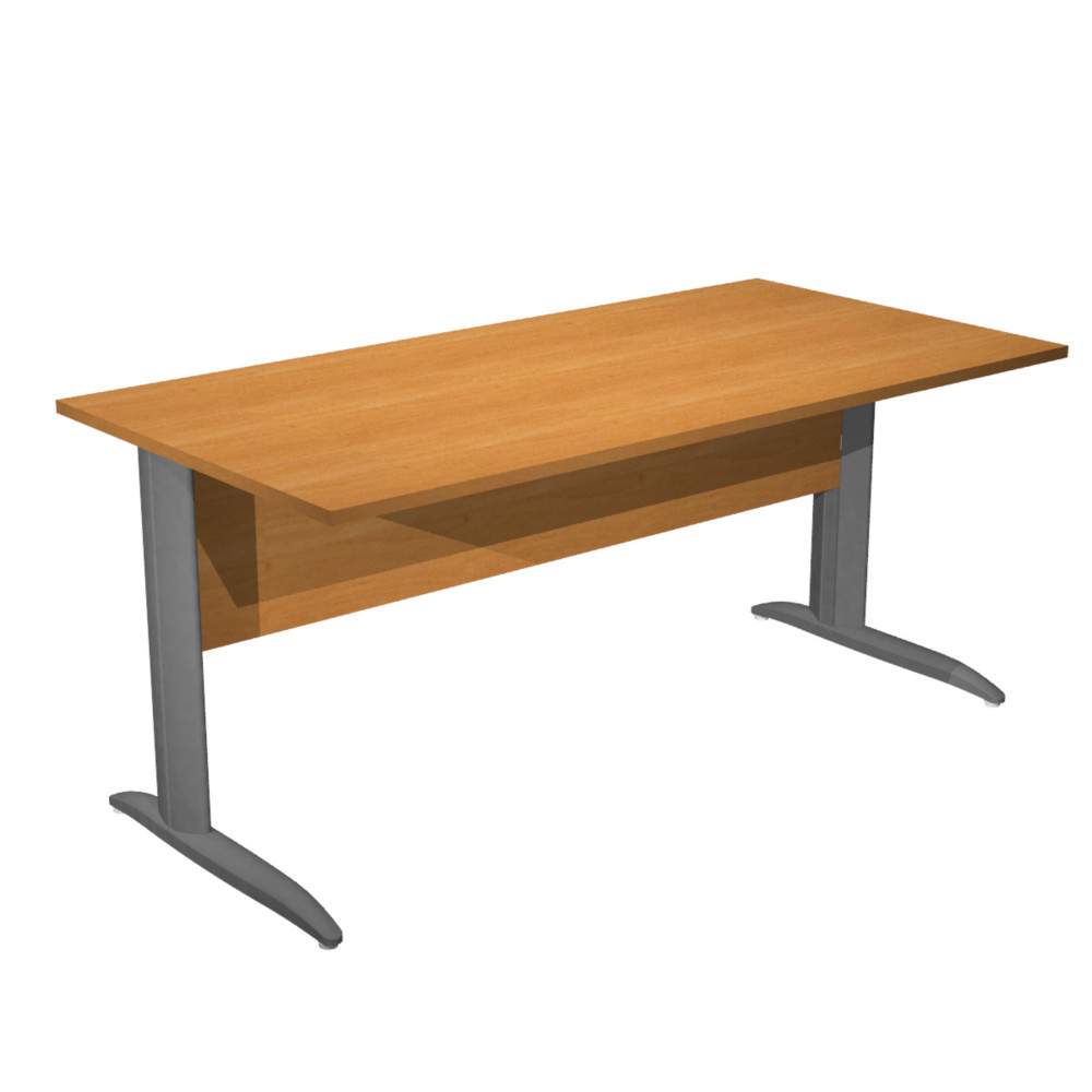 Bureau droit Pronto Mtal - L.160 x P.80 cm - Plateau Aulne - Pieds L Anthracite