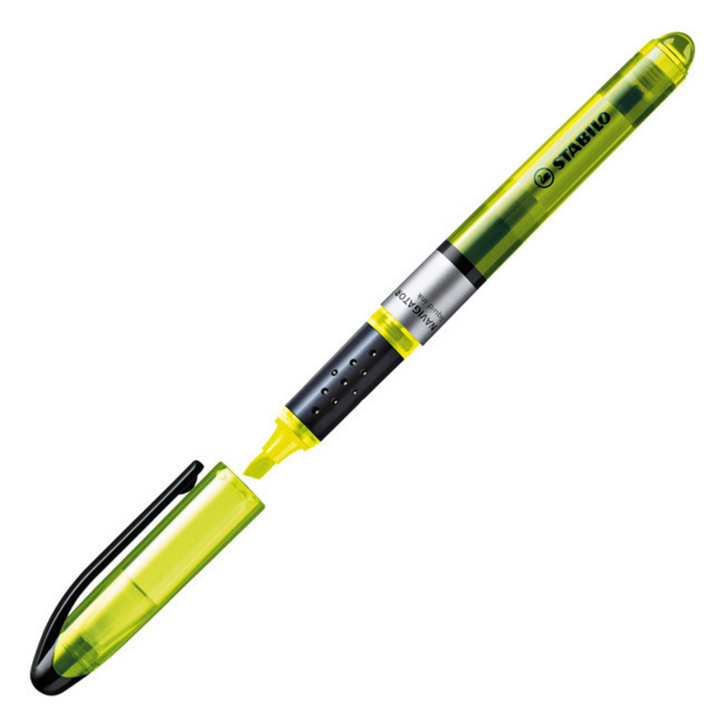 STABILO NAVIGATOR Surligneur pointe biseaute 1 et 4 mm - Jaune fluo