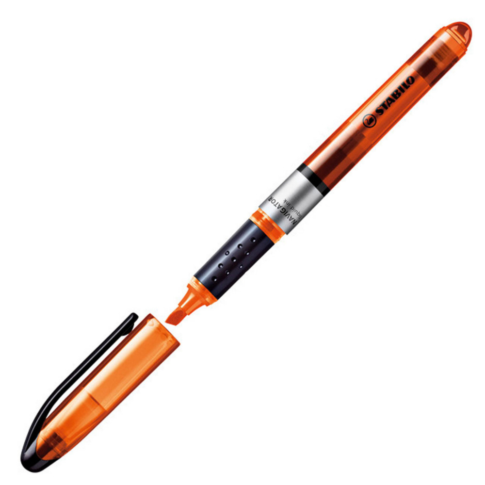 STABILO NAVIGATOR Surligneur pointe biseaute 1 et 4 mm - Orange fluo