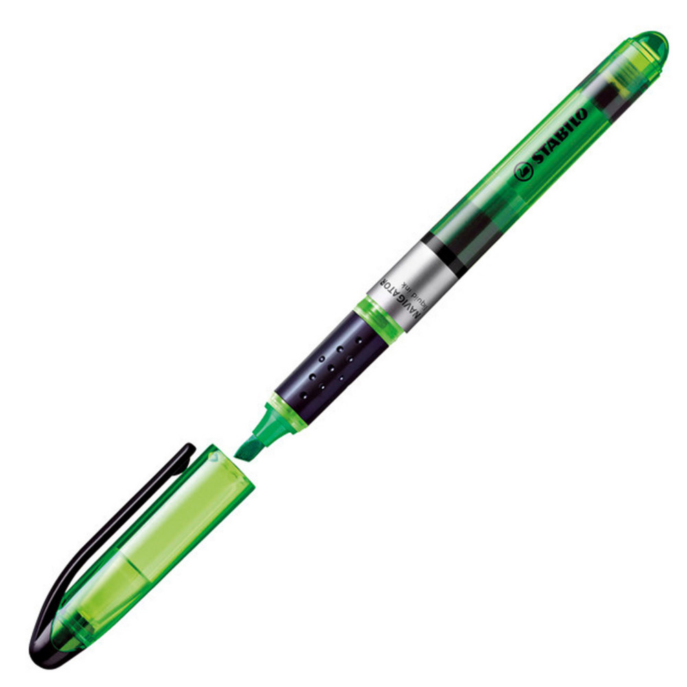 STABILO NAVIGATOR Surligneur pointe biseaute 1 et 4 mm - Vert fluo