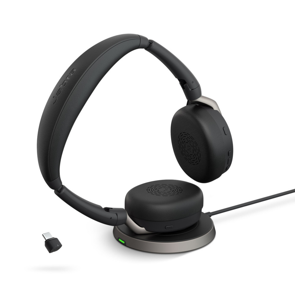 Jabra Evolve2 65 Flex MS Duo Casque sans fil Bluetooth + Dongle USB-C + Station de charge