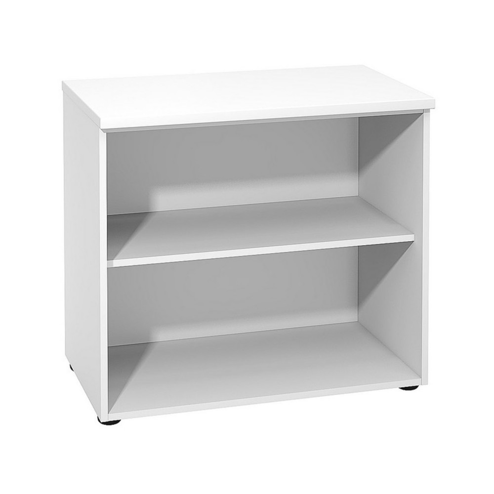 Bibliothque basse sans porte L.80 x P.48 x H.72 cm - Corps Blanc - Top Blanc