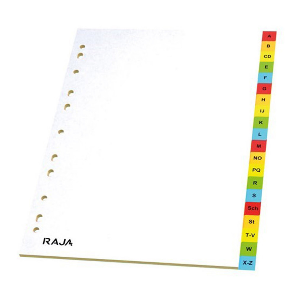 RAJA Intercalaires alphabtiques A4 en polypropylne blanc - 20 divisions couleur