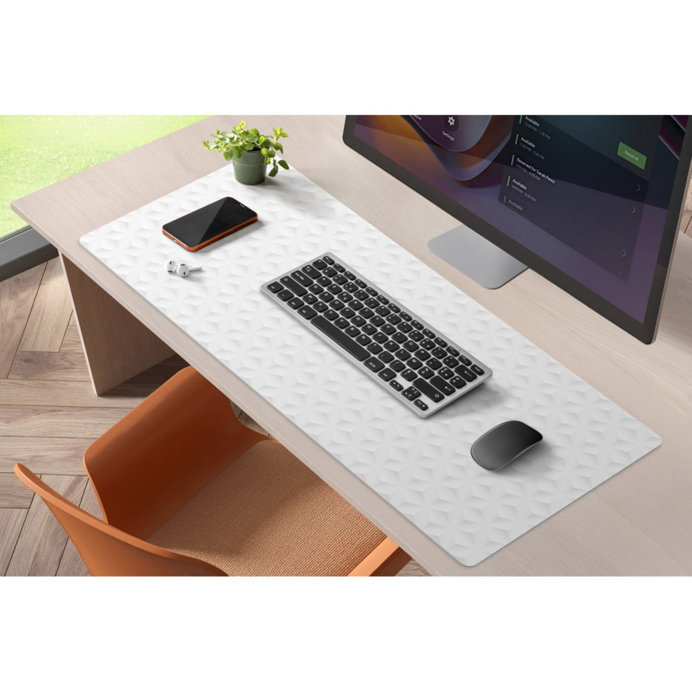 CEP Sous-mains XL 900 en PVC - Surface au toucher doux - Antidrapant - 75 x 35 cm - Gris clair cubes
