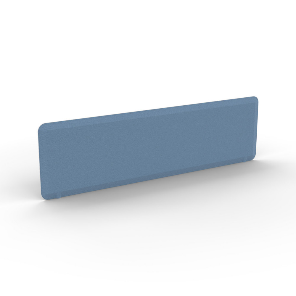 Panneau-cran  acoustique Moody pour bureau bench L.140 cm  Tissu Bleu - Fixation Alu