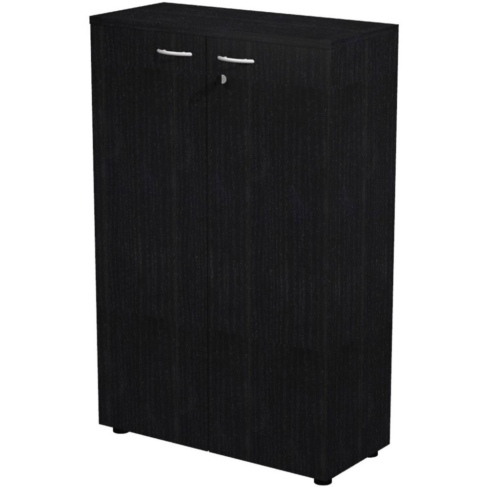 Armoire mi-hauteur Pronto - L.80 x H.120 cm - 2 portes - Noir