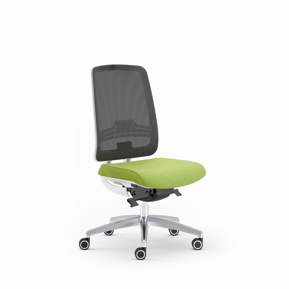 Sige de bureau Tarah - Blanc pitement alu - maille filet / tissu Vert
