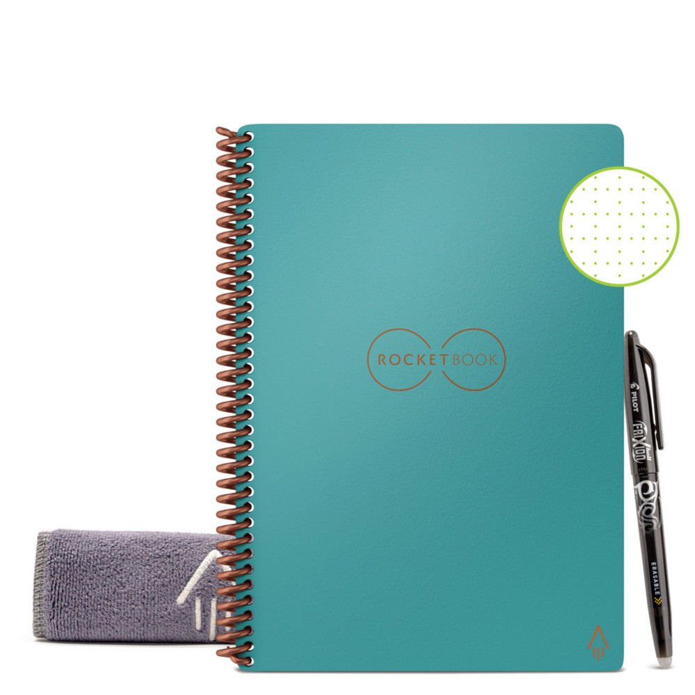 Rocketbook Core Cahier  spirale connect rutilisable A5 14,8 x 21 cm - 36 pages - Bleu