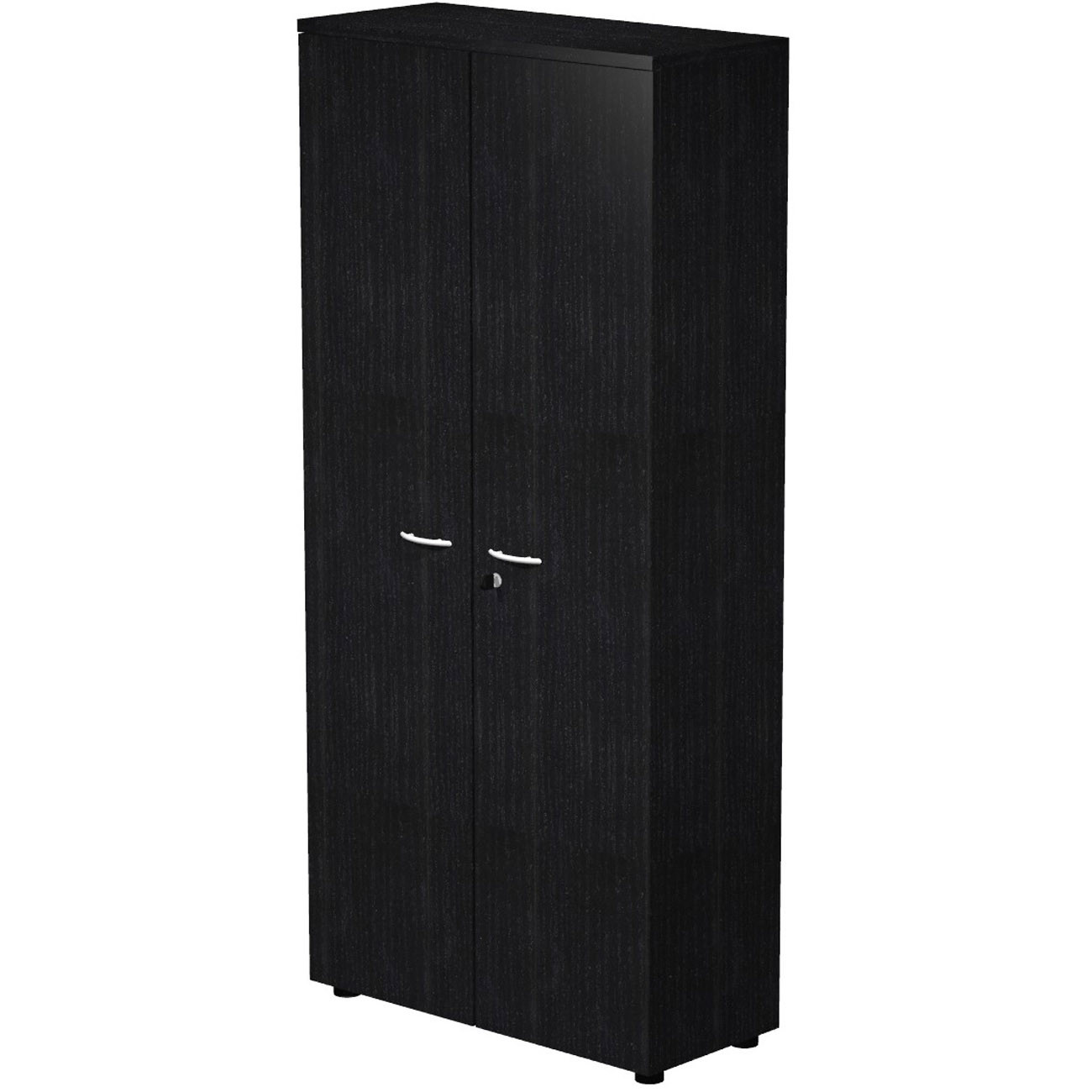 Armoire haute Pronto - L.80 x H.180 cm - 2 portes - Noir