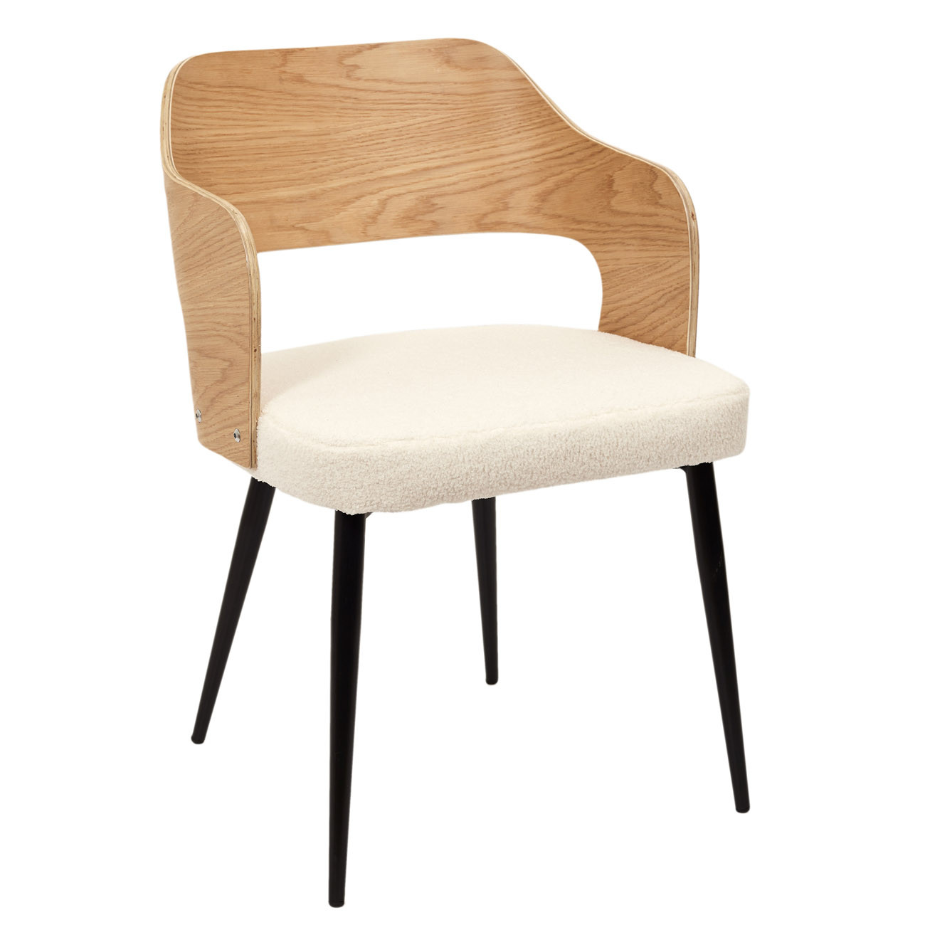 Chaise visiteur Bouclette Dos bois Diane - Coloris bois