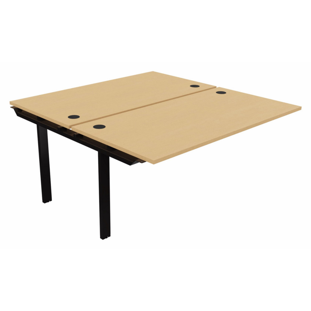 Module suivant pour ensemble 2 bureaux droits E-link - L.160 x P.163 cm - Plateau Htre - Pieds Noir