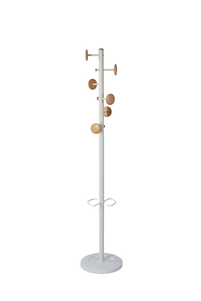 Alba Portemanteau Music 6 patres - Blanc bois / mtal