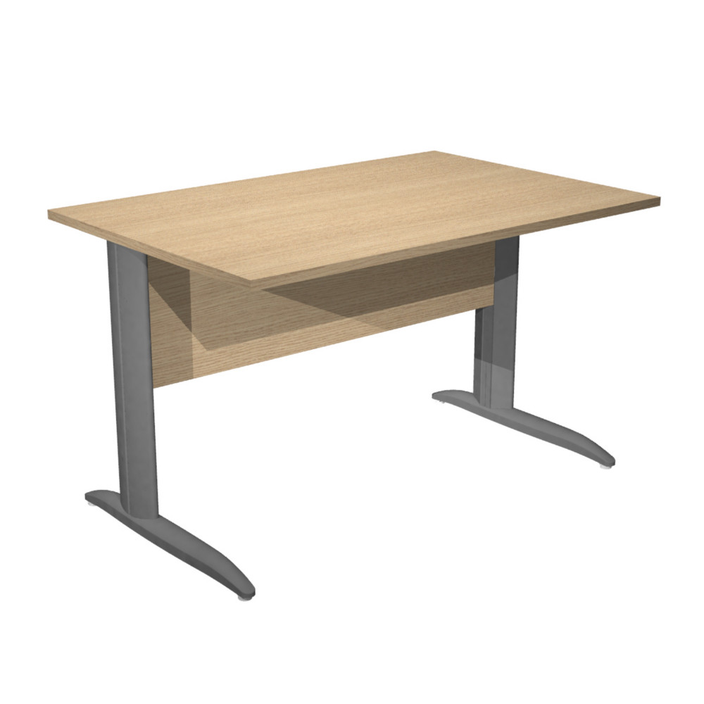 Bureau droit Pronto Mtal - L.120 x P.80 cm - Plateau Chne - Pieds L Anthracite