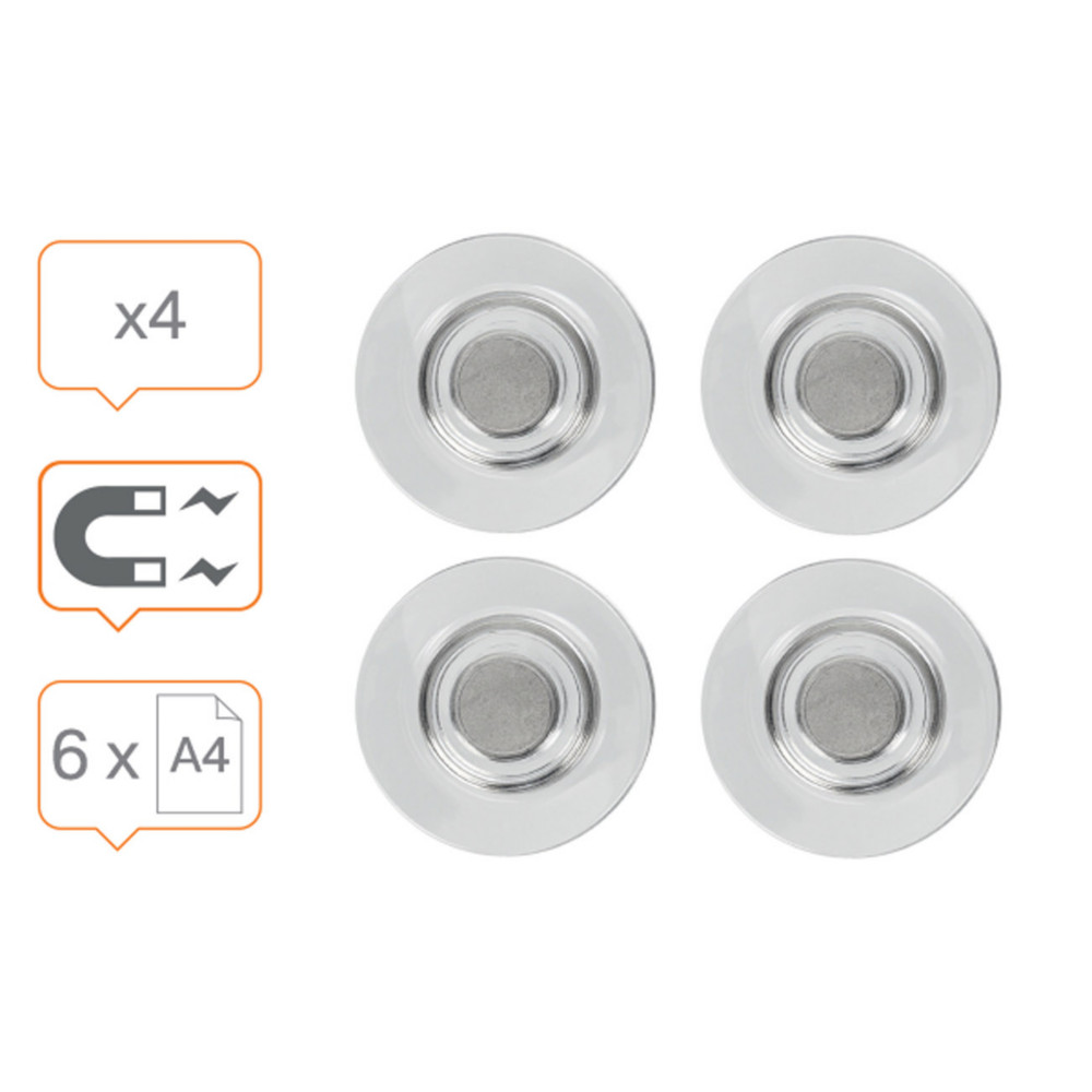 Nobo Aimants RareEarth pour tableaux en verre unis - Lot de 4