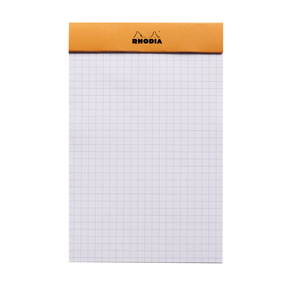Rhodia Bloc notes agraf orange 11 x 17 cm - 80g - Petits carreaux 5x5 - 160 pages