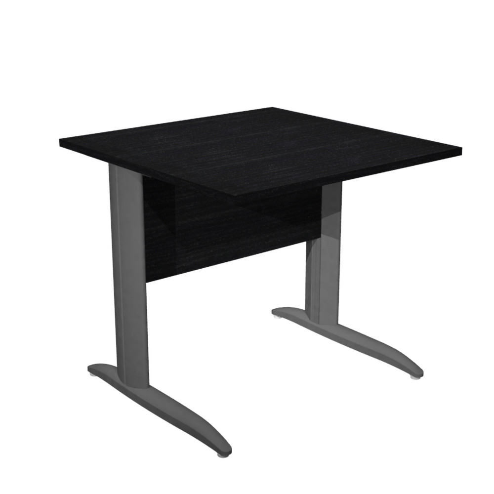 Bureau droit Pronto Mtal - L.80 x P.80 cm - Plateau Noir - Pieds L Anthracite