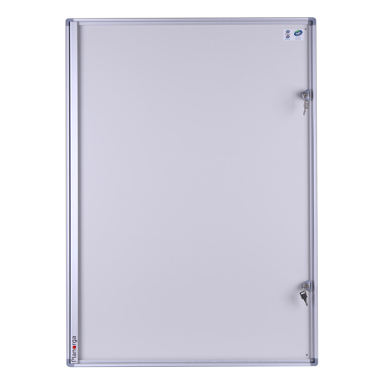 Planorga Vitrine d'affichage intérieur Eco Verticale avec 2 serrures à clé 9 feuilles A4 - Porte battante - Fond magnétique