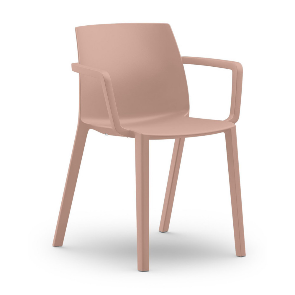 Chaise dextrieur Olga avec accoudoirs en polypropylne  Rose poudr