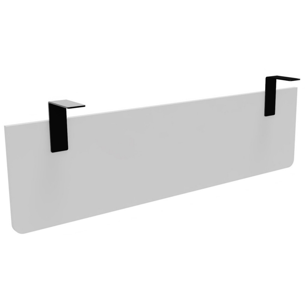 Voile de fond E-Link / Biospace pour bureau L.140 cm - Blanc - Fixations Noires