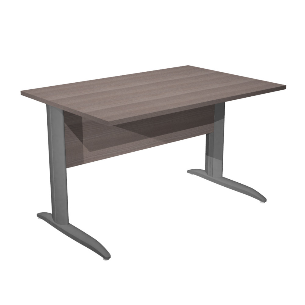 Bureau droit Pronto Mtal - L.120 x P.80 cm - Plateau Cendre - Pieds L Anthracite