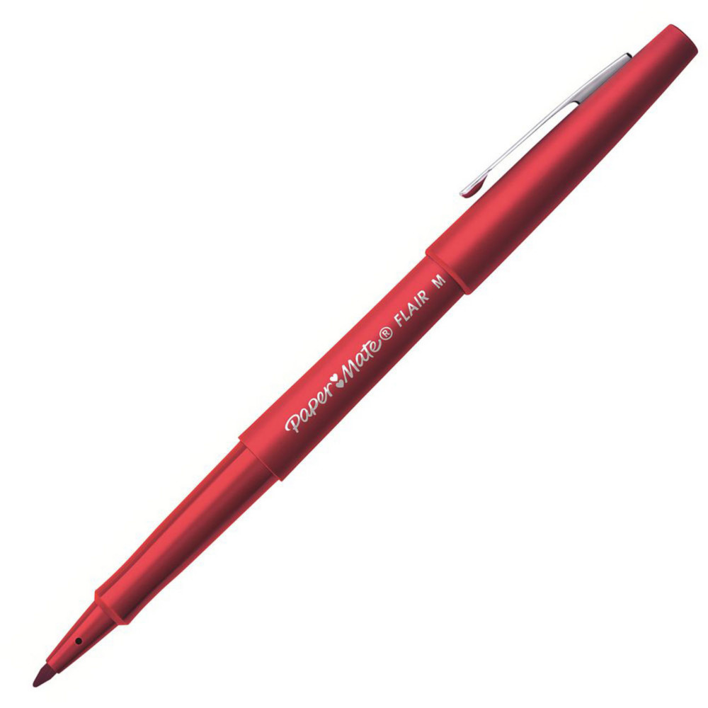 Paper Mate Flair Original Stylo feutre  capuchon pointe moyenne 1 mm - Rouge