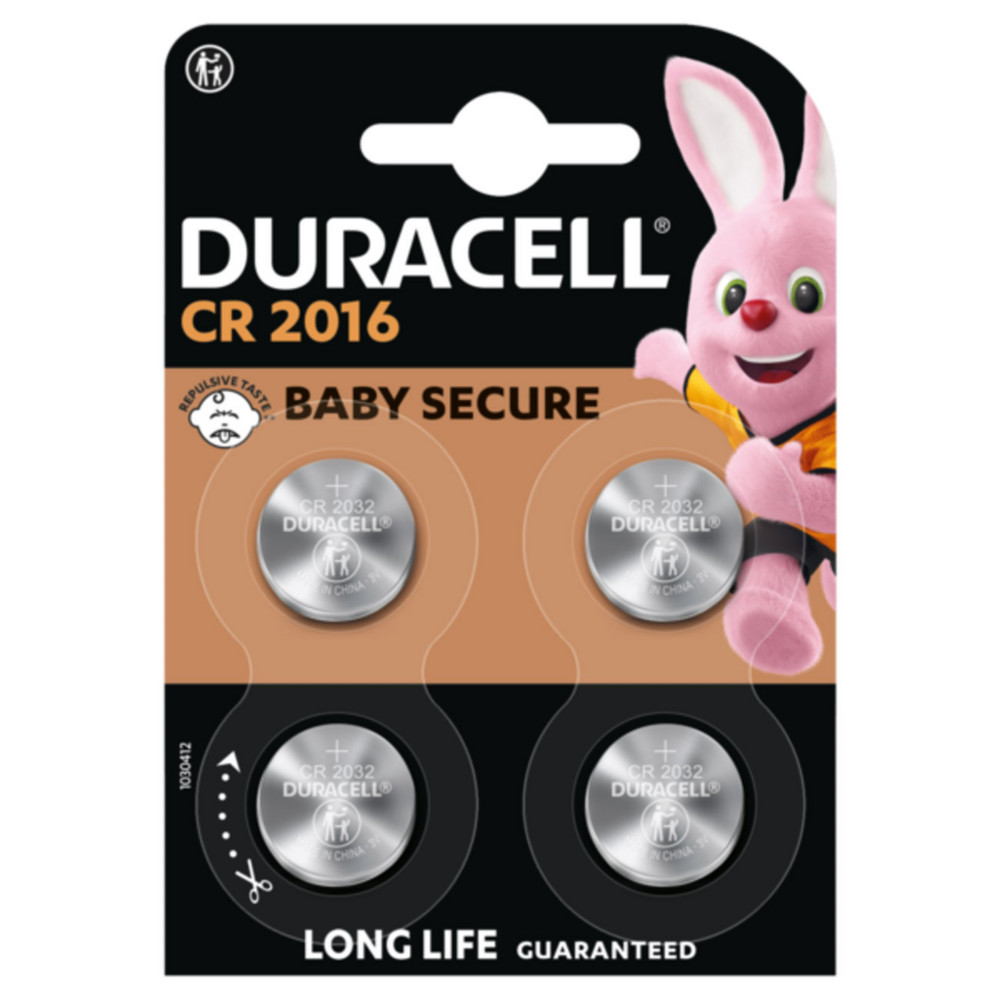 Duracell Pile bouton Lithium CR 2016 - Lot de 4