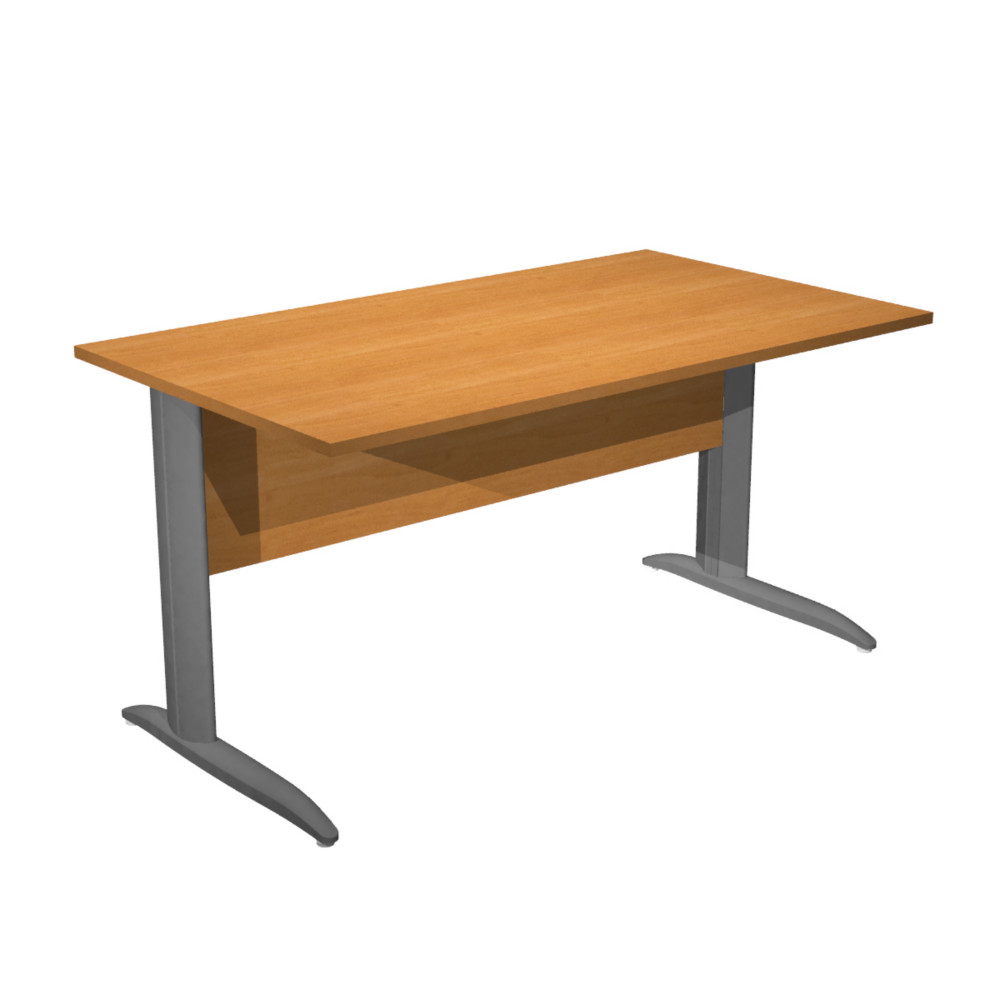 Bureau droit Pronto Mtal - L.140 x P.80 cm - Plateau Aulne - Pieds L Anthracite