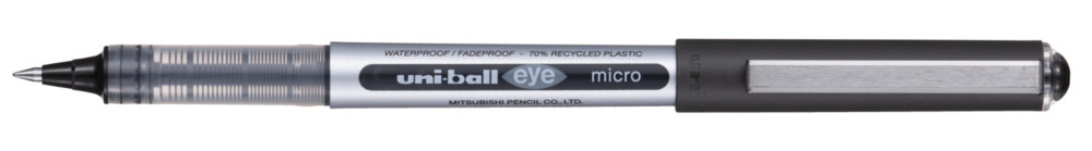 Uni Stylo roller Eye UB 150 pointe fine - corps en polypropylne argent, encre noire